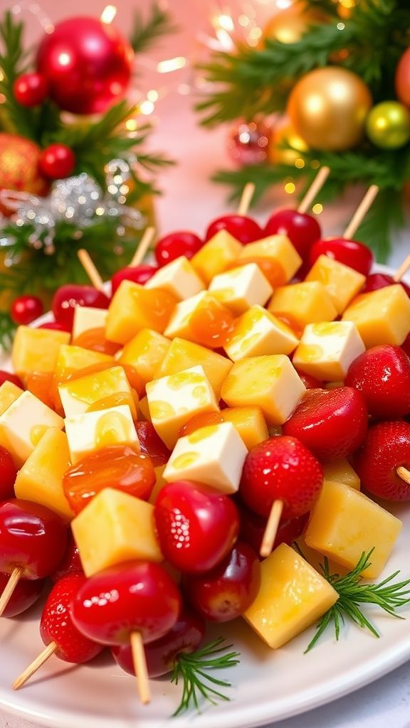 Festive Fruit and Cheese Skewers