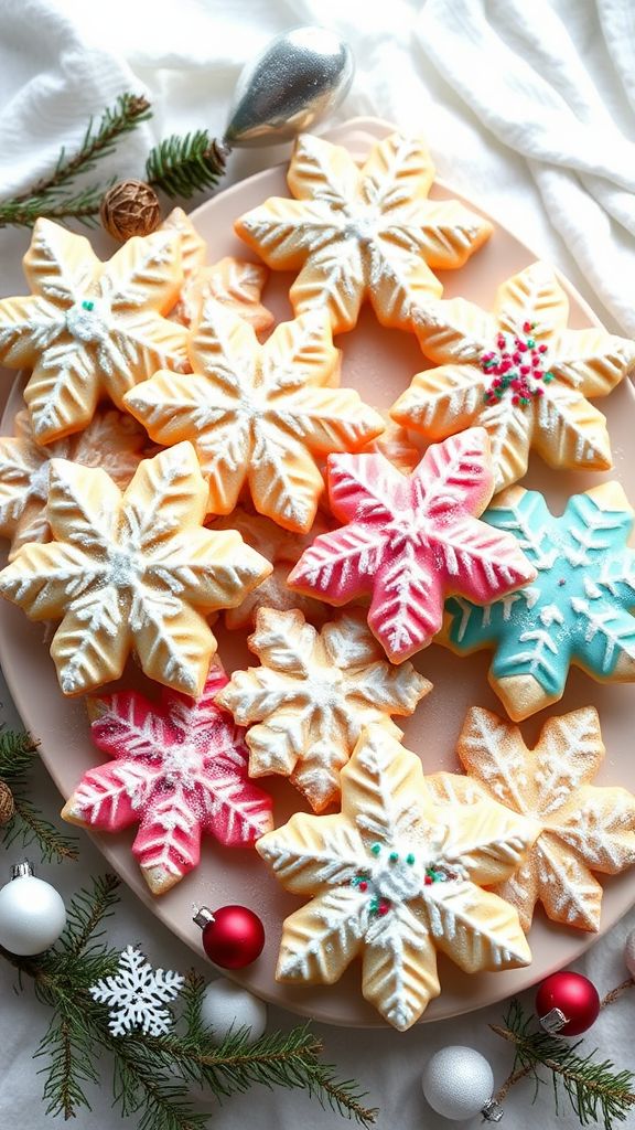 Festive Shortbread Snowflakes  