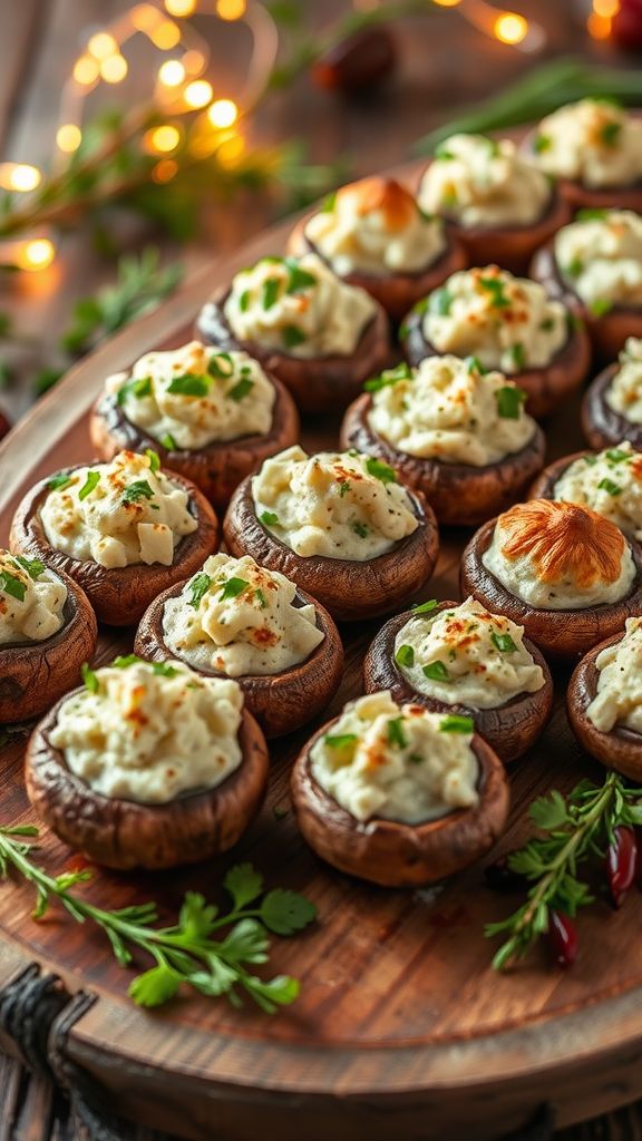 Festive Stuffed Mushrooms  