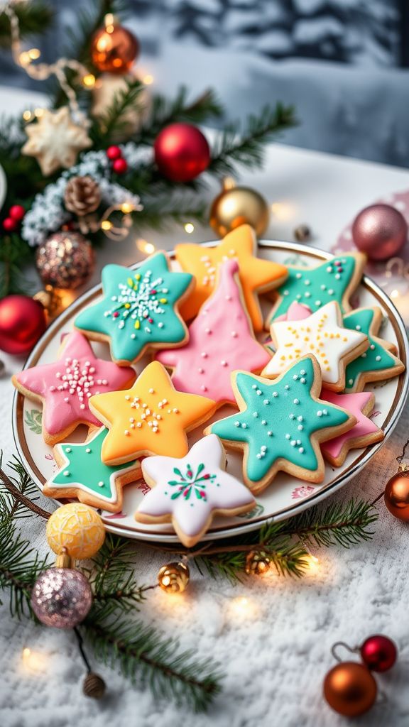 Frosted Holiday Spritz Cookies  