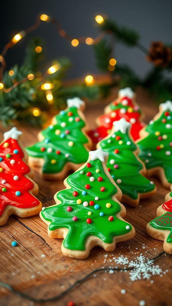 Frosted Sugar Cookie Christmas Trees  