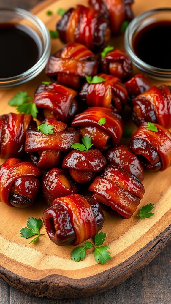 Glazed Bacon-Wrapped Dates  