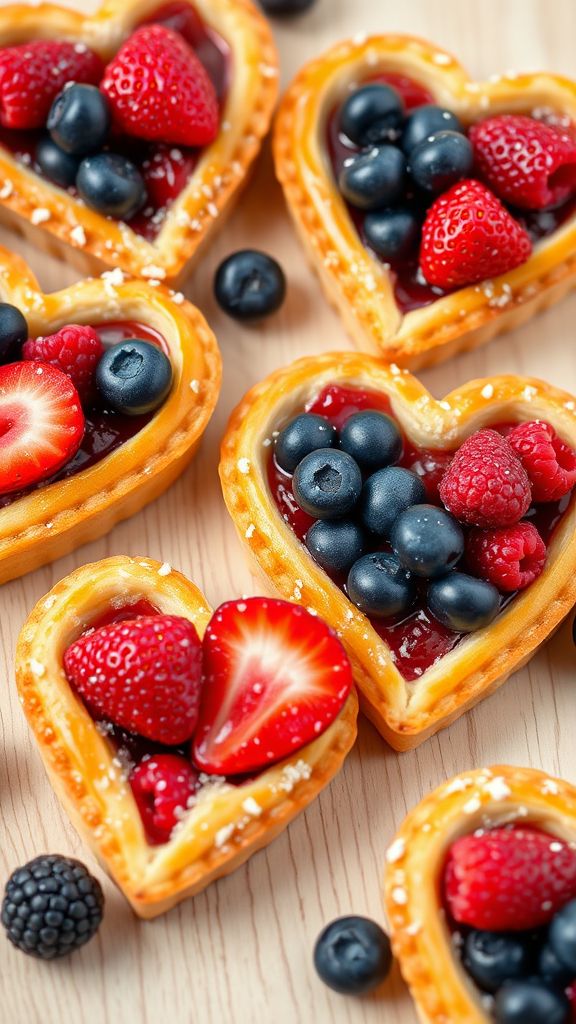 Heart-Shaped Berry Tarts  