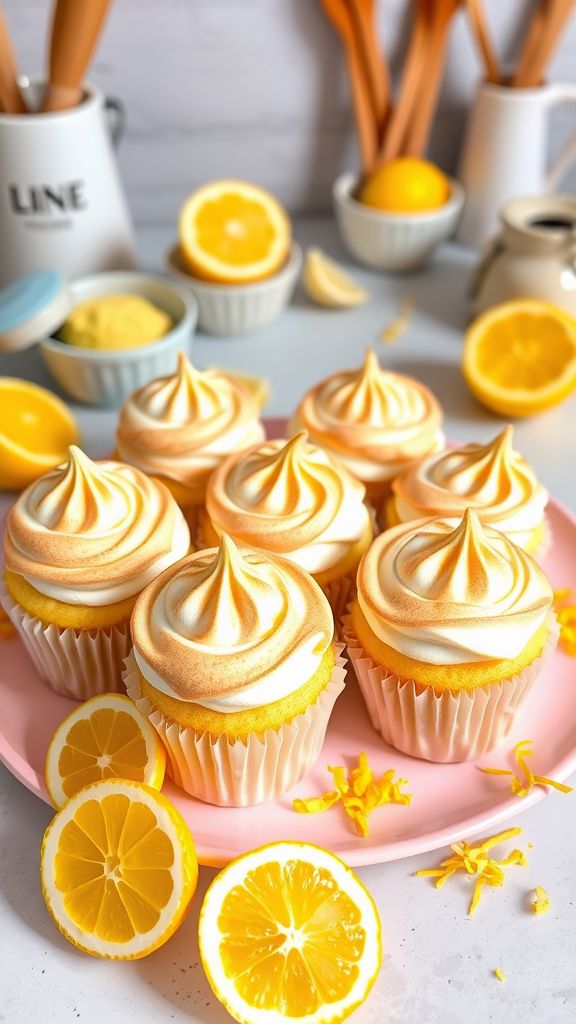 Heart-Shaped Lemon Meringue Cupcakes