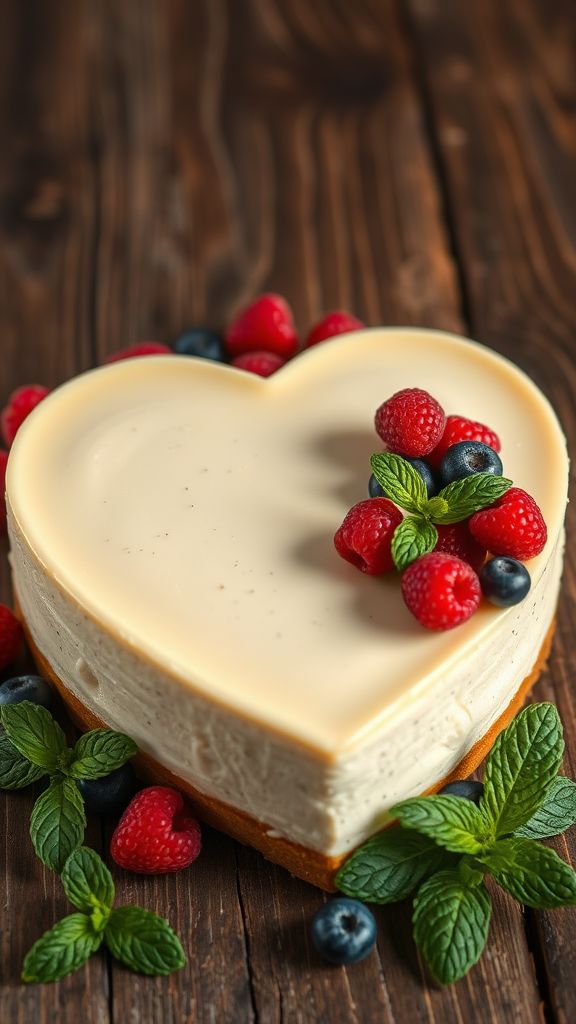 Heart-Shaped Vanilla Bean Cheesecake