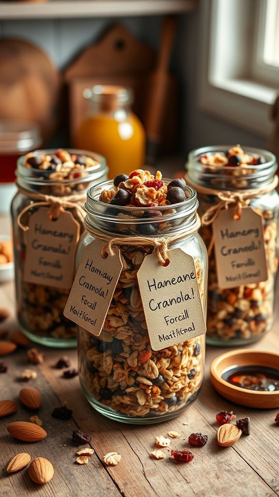 Heartfelt Granola Jars with Personal Messages  