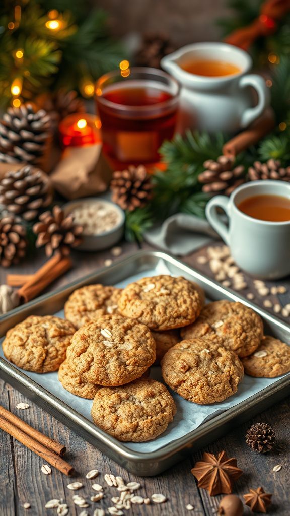 Holiday Spice Oatmeal Cookies  