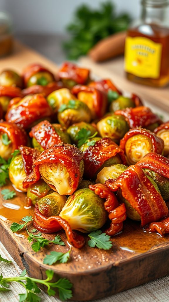 Honey Glazed Bacon-Wrapped Brussels Sprouts