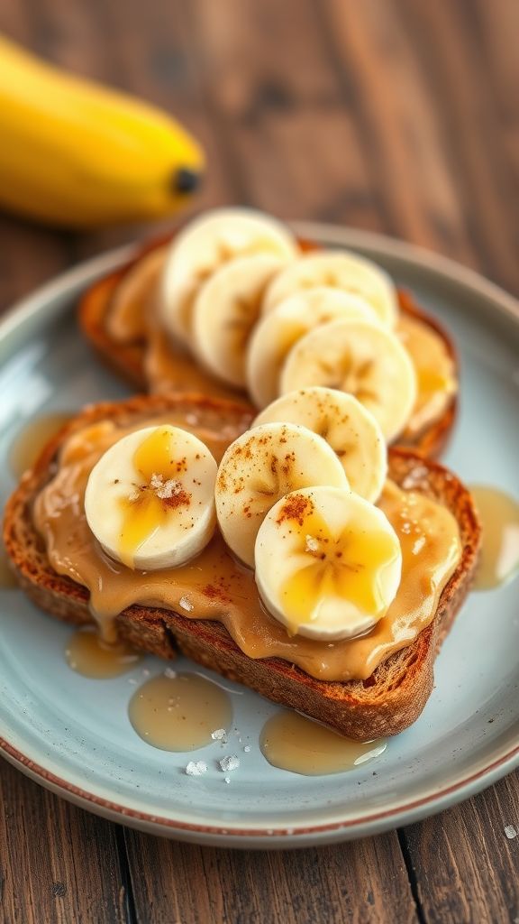 Honeyed Almond Butter Toast with Bananas  