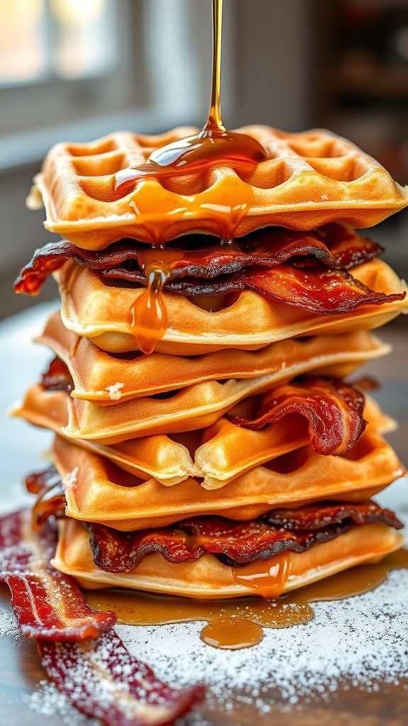 Maple Bacon Waffle Sandwiches