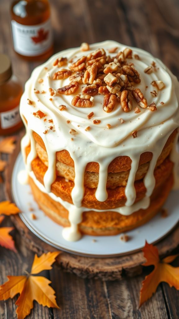 Maple Walnut Cake with Cream Cheese Frosting  