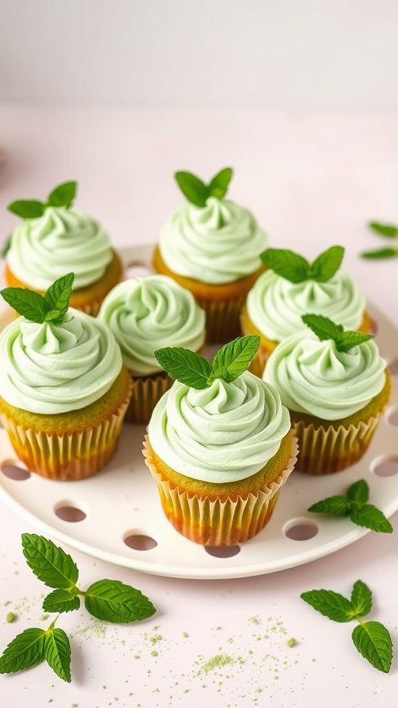 Matcha Mint Romance Cupcakes