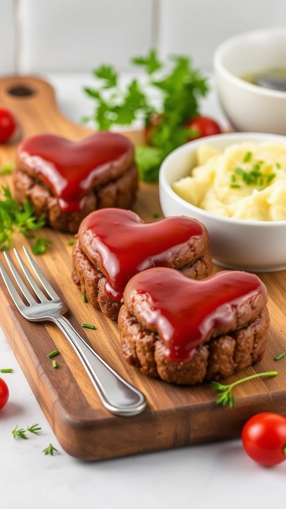 Mini Heart-Shaped Meatloaves  