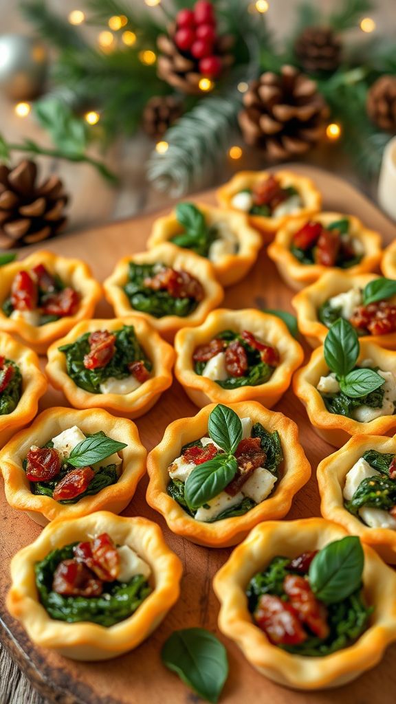 Mini Savory Tartlets with Holiday Fillings