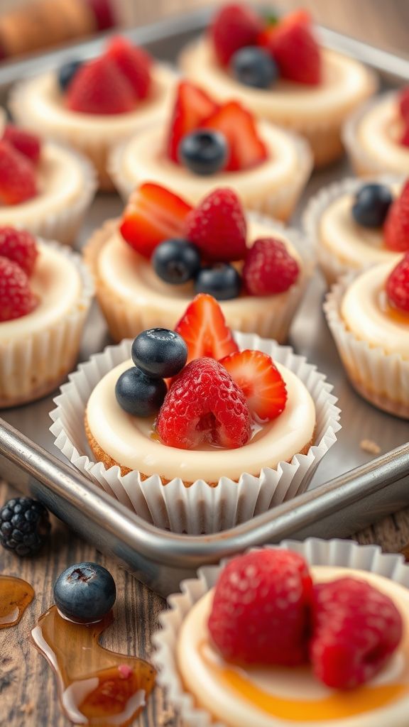 Miniature Cheesecakes with Berry Topping  