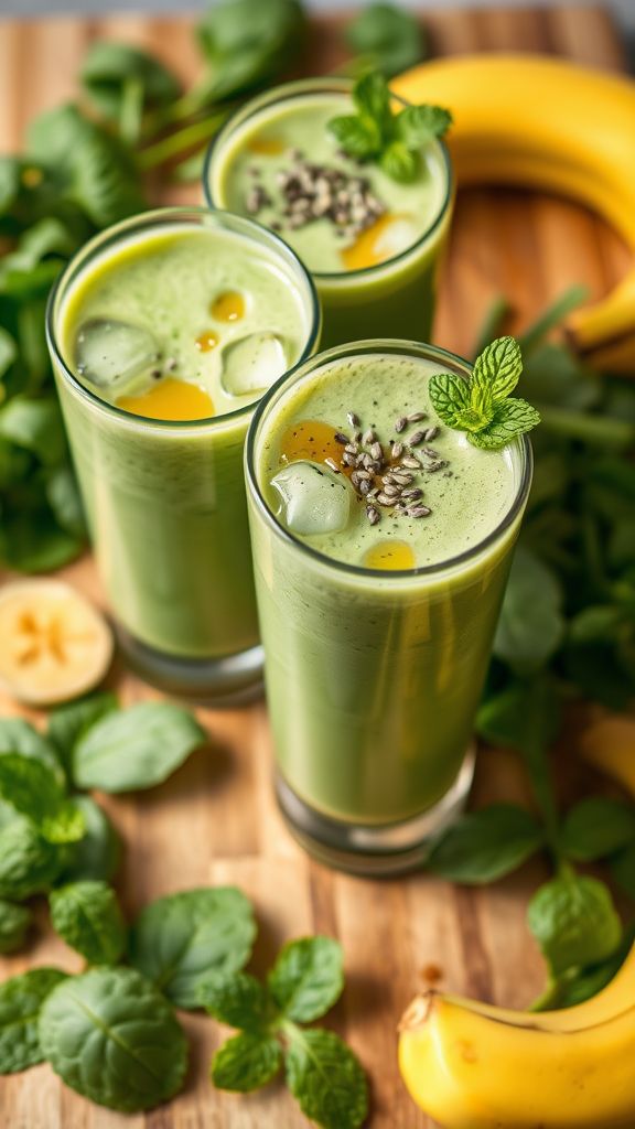 Minty Green Smoothie for Two  