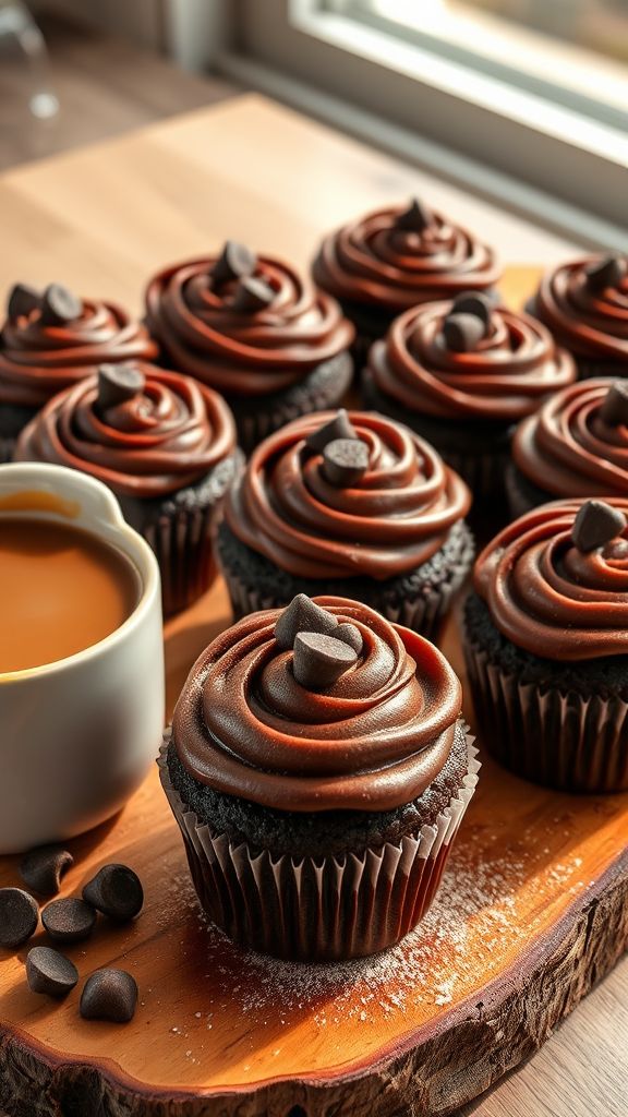 Mocha Fudge Amour Cupcakes