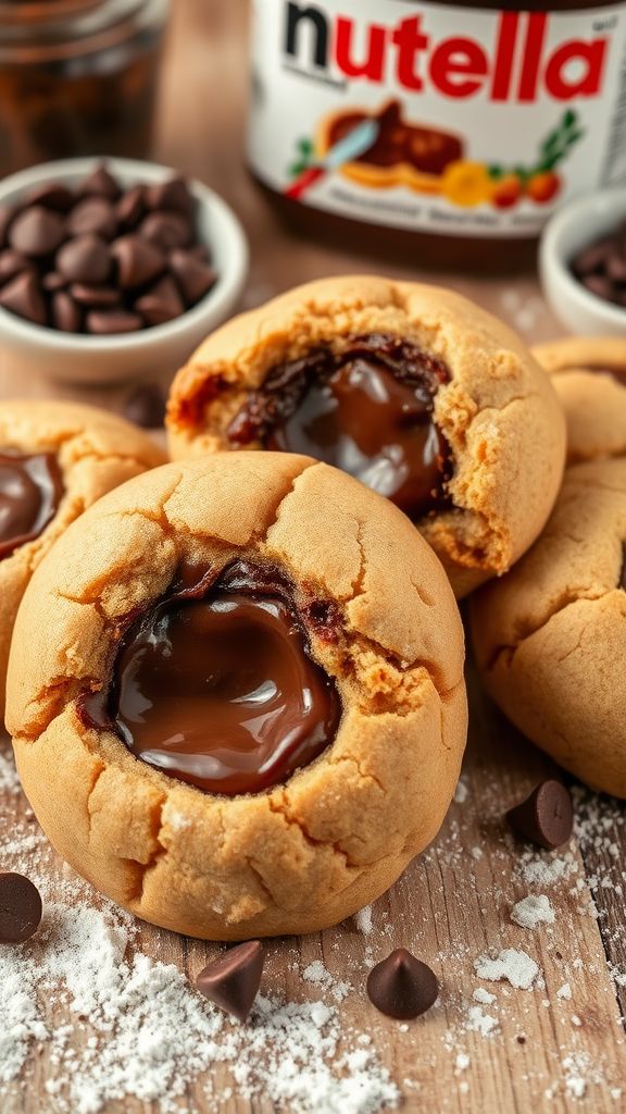 Molten Nutella Stuffed Cookies