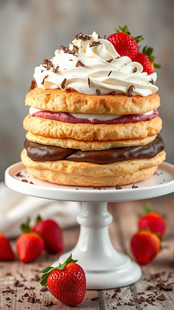 Neapolitan Cream Puff Cake