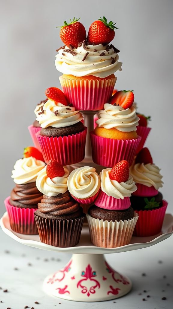 Neapolitan Cupcake Tower