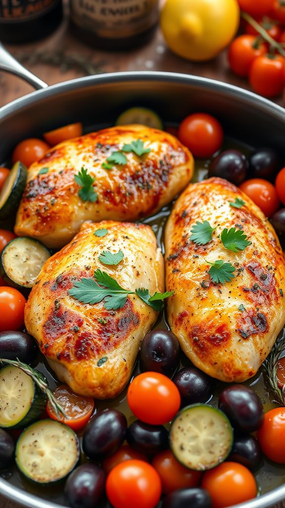 One-Pan Lemon Herb Mediterranean Chicken  