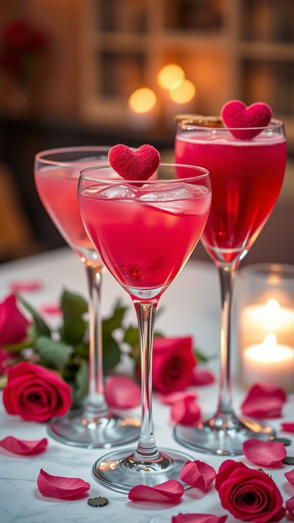 pink and red drinks for a sweet valentine’s celebration