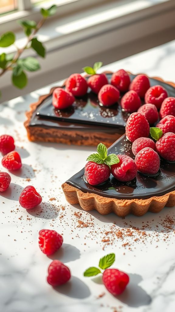 Radiant Raspberry Chocolate Tart