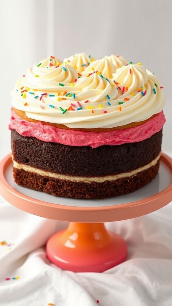 Rainbow Neapolitan Sheet Cake