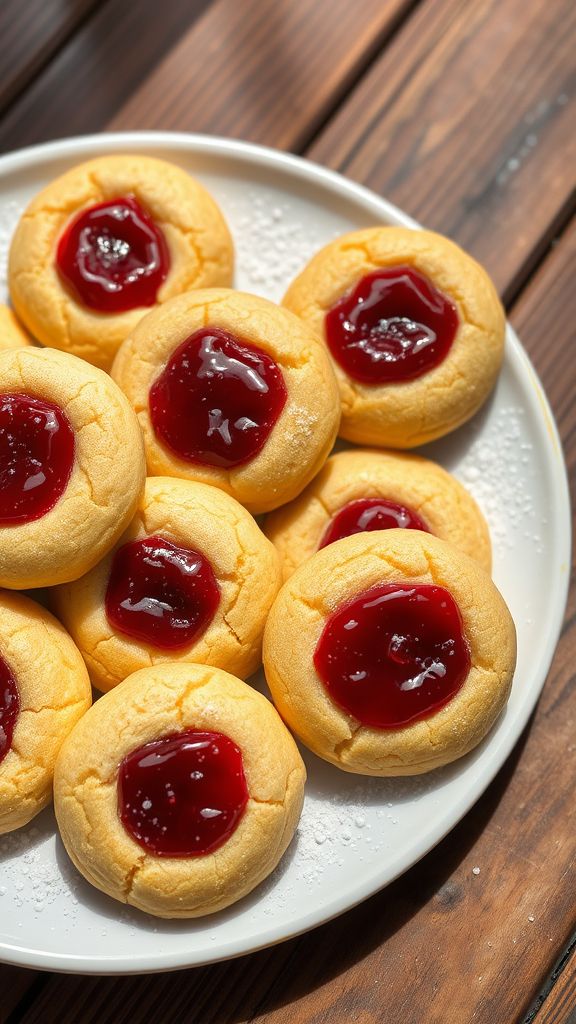 Raspberry Jam Thumbprint Cookies  