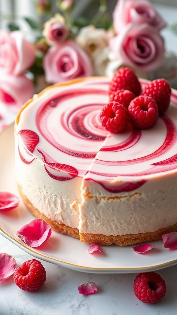 Raspberry Rose Cheesecake