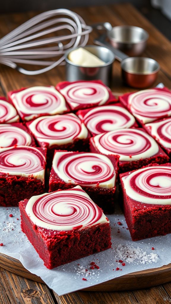 Red Velvet Brownies with Cream Cheese Swirl