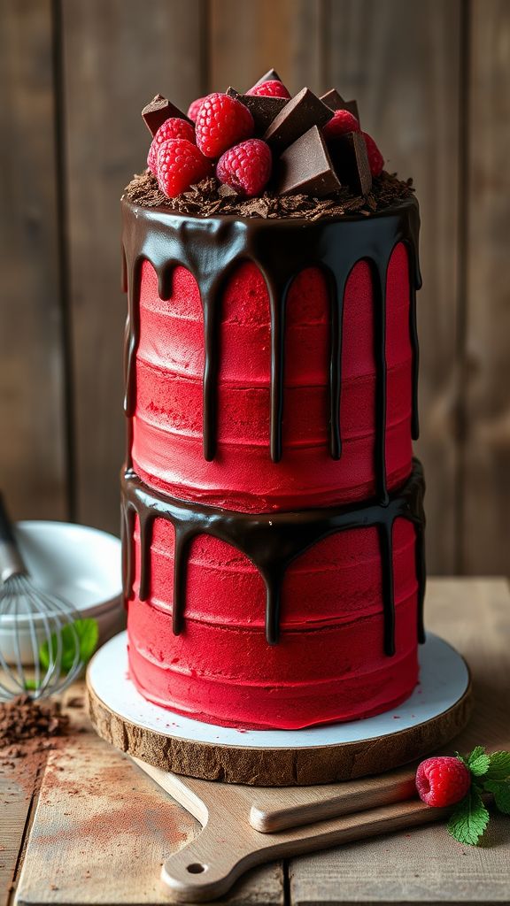 Red Velvet Layer Cake with Velvety Ganache