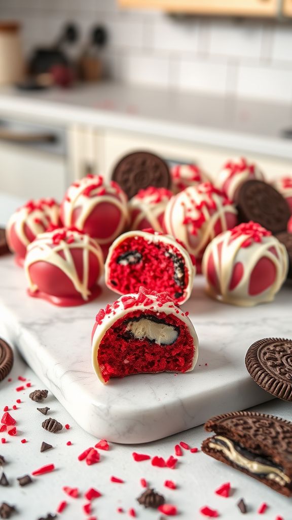 Red Velvet Oreo Truffles  