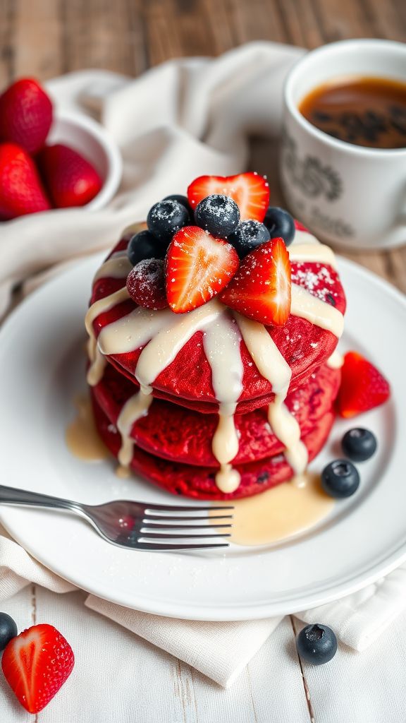 Red Velvet Pancakes for Two