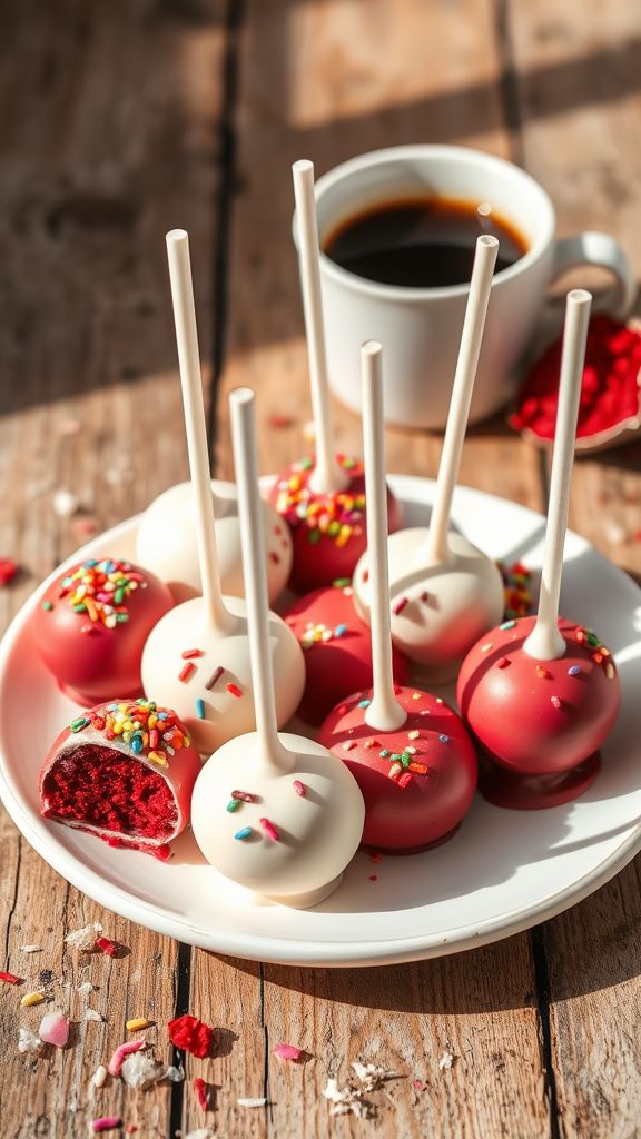 Red Velvet Truffle Pops  