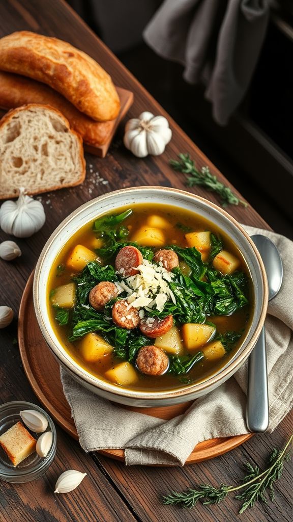 Rich Italian Sausage and Kale Soup