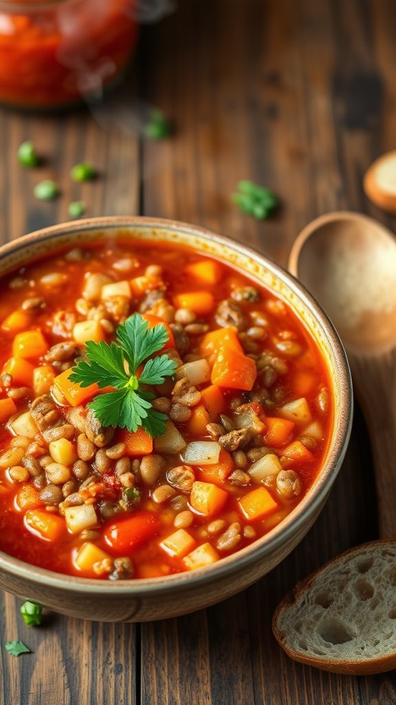 Rich Tomato and Lentil Stew  