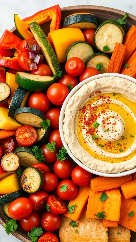 Roasted Vegetable and Hummus Platter