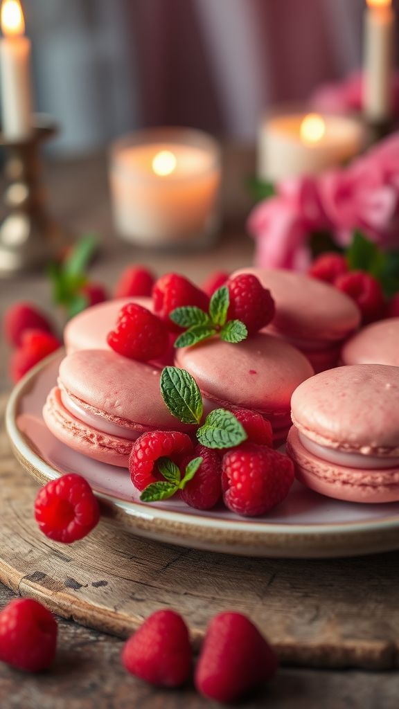 Romantic Raspberry Macarons  