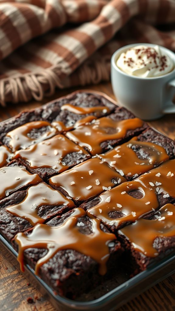 Salted Caramel Hot Cocoa Brownies