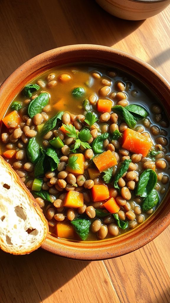 Savory Lentil and Spinach Stew