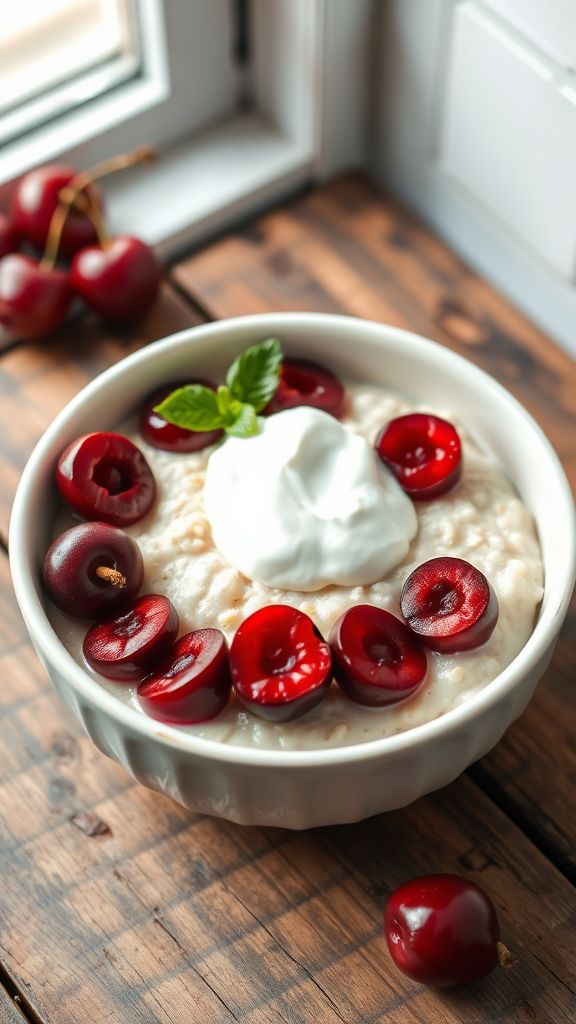 Silky Vanilla Cherry Overnight Oats  