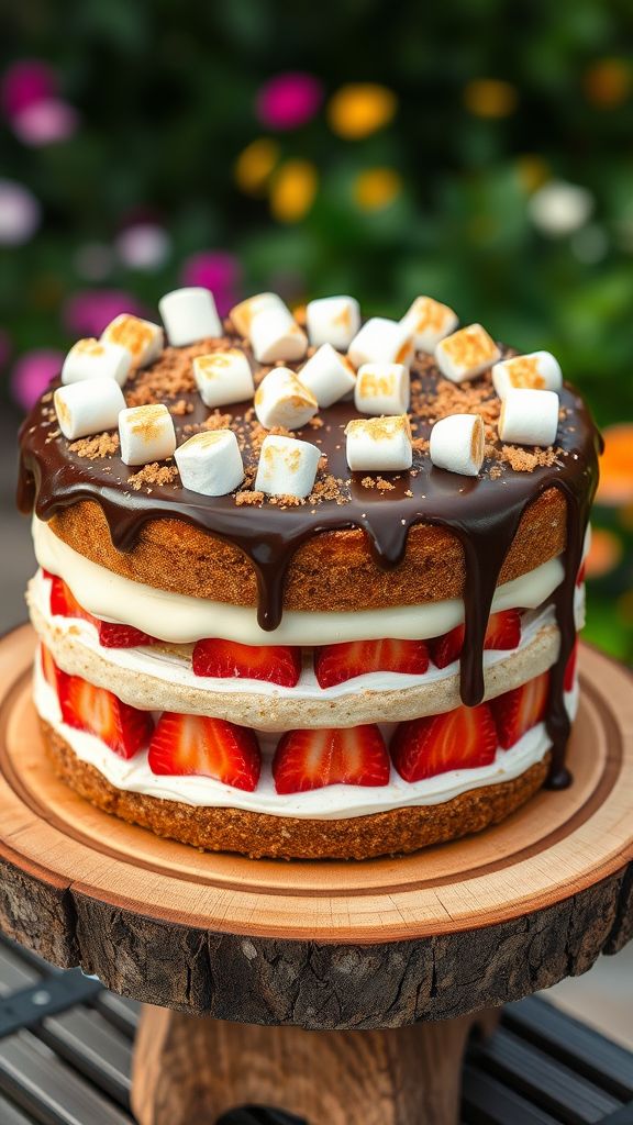 S’mores Neapolitan Cake