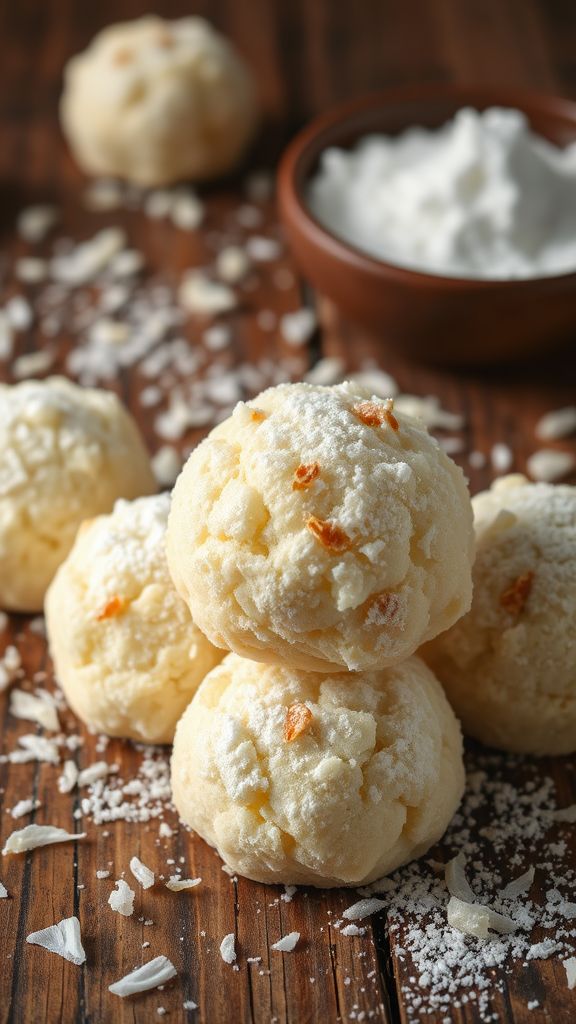 Snowball Cookies with Coconut  