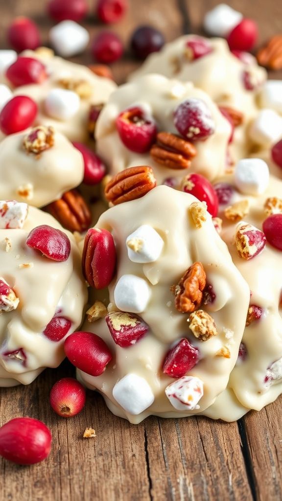 Snowy White Chocolate Cranberry Clusters  