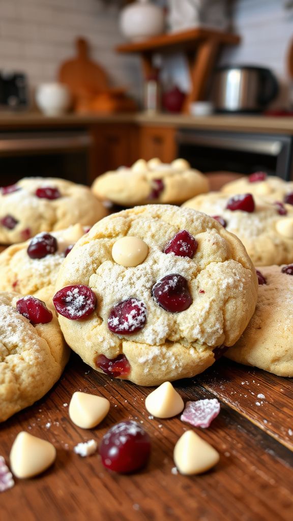 Snowy White Chocolate Cranberry Cookies  