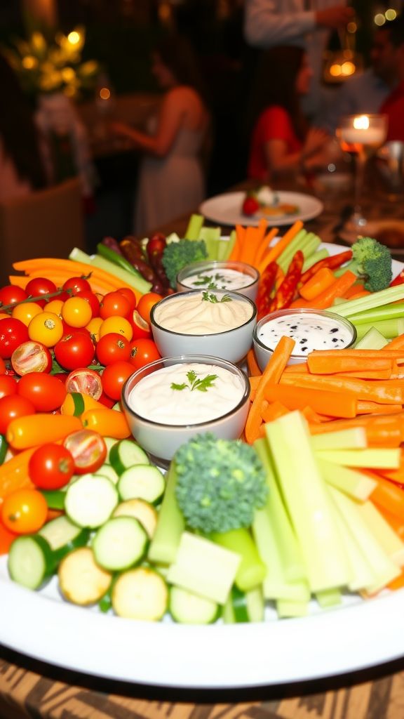 Sparkling Veggie Platter with Dips