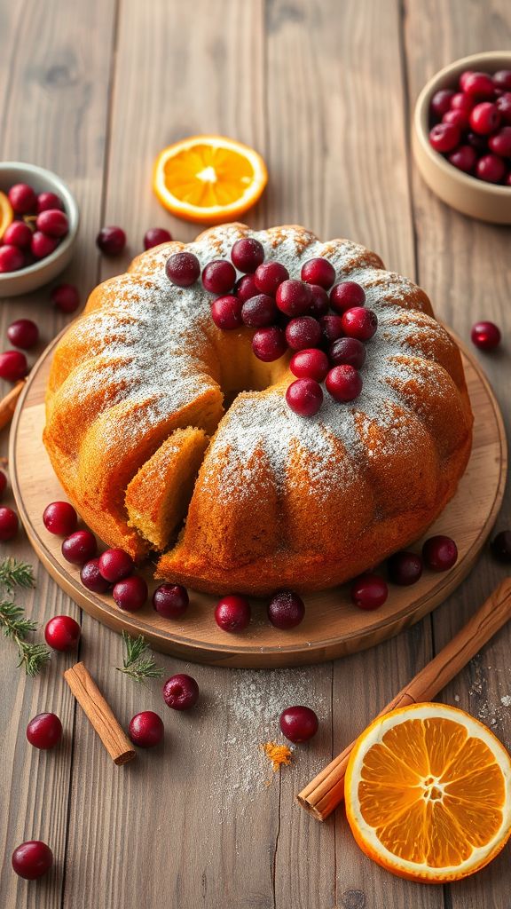 Spiced Orange Cranberry Cake  