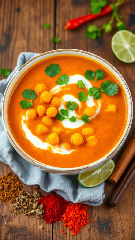 Spicy Chickpea and Sweet Potato Soup