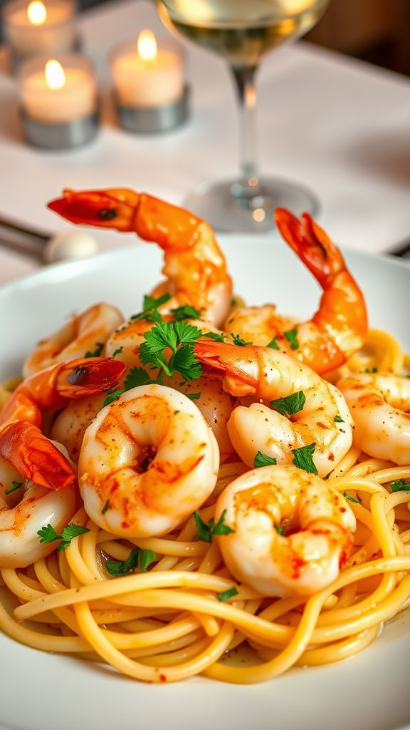 Spicy Shrimp Scampi for Two  